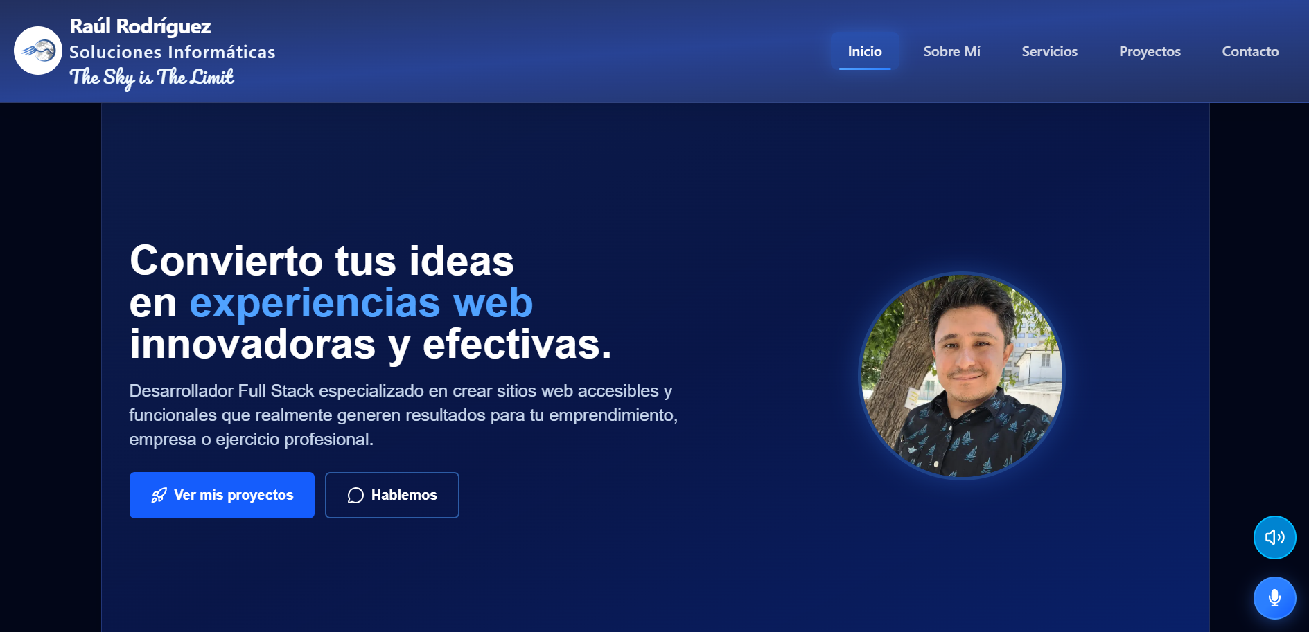 Captura de pantalla del proyecto Raúl Rodríguez - Soluciones Informáticas, servicios de desarrollo web y soluciones digitales (2026)